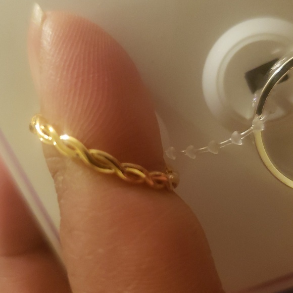 Cubic Zirconia 18K Gold Over Brass Ring Set (2Fer) - Picture 5 of 8